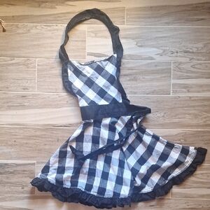 Black and White Checkered Apron
